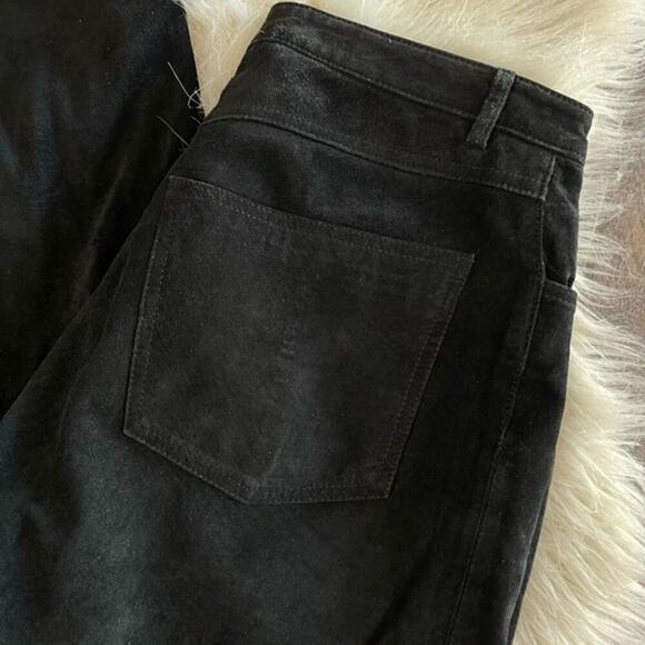 Brandon Thomas Black High Rise Suede Pants Size 8 - Picture 2 of 8